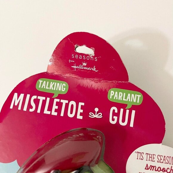Hallmark Talking Mistletoe Motion Activated French Accent Damaged Packaging - Picture 4 of 16
